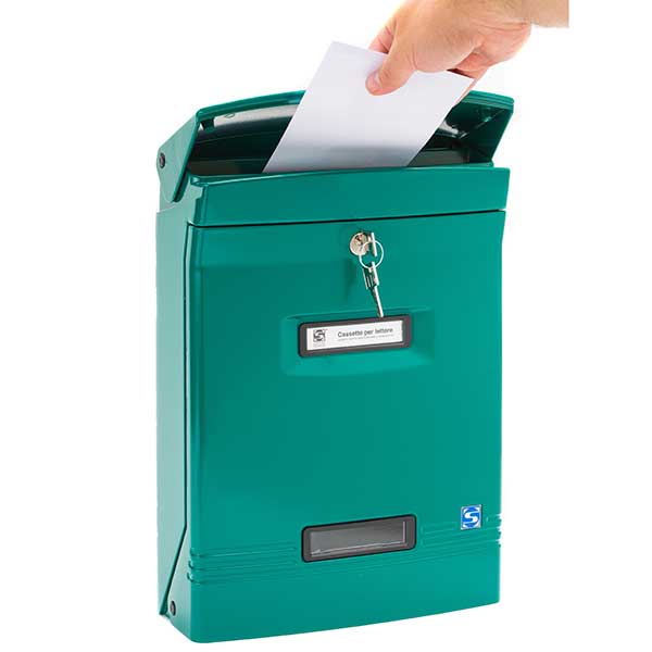 Gioiosa nagyméretű alumínium postaláda nyitva zöld színű postaládaüzlet